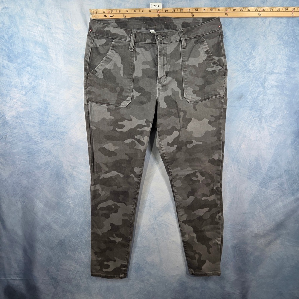 Seven7 Utility Womens Grey Camo Skinny Pants Size 12 Stretch Camouflage Slim Fit